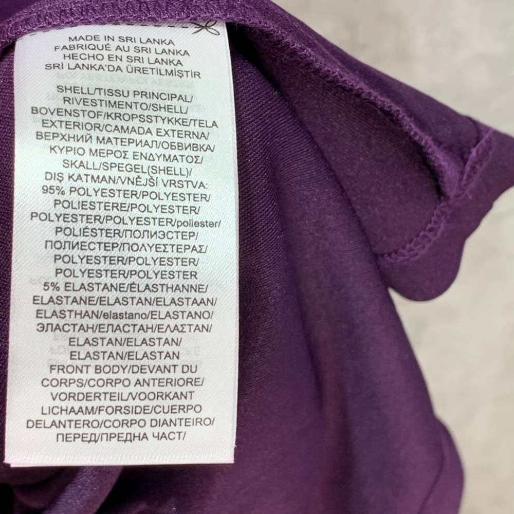 Lauren Ralph Lauren Purple Satin Ruffle Trim Dress - Picture 6 of 11